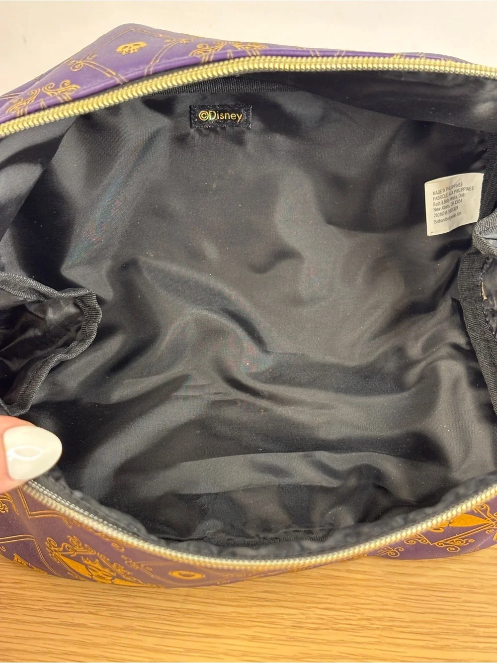 Bath & Body Works Disney Villains Evil Queen Purple Gold Makeup Bag